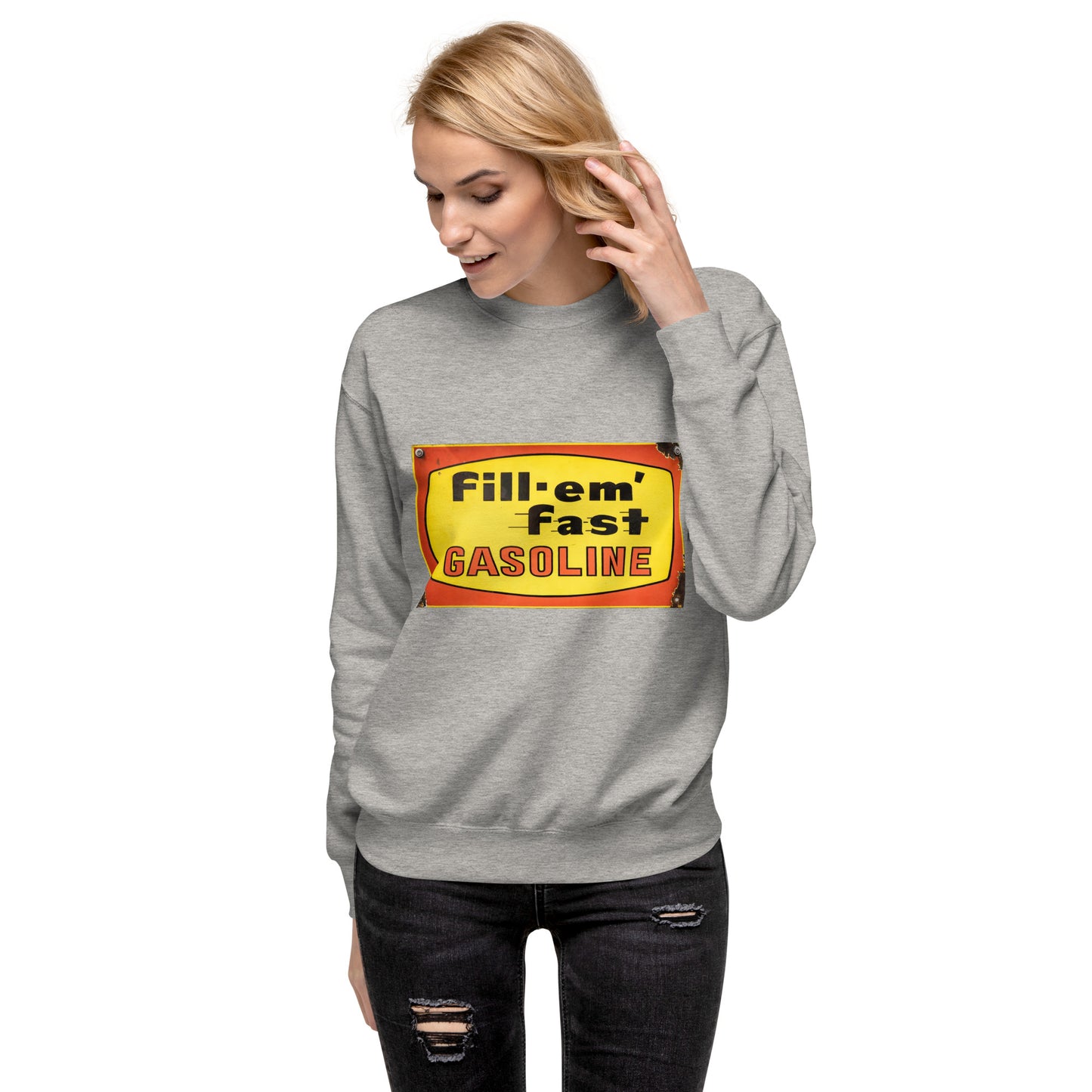 Vintage Gas Sign Patina Style Unisex Premium Sweatshirt