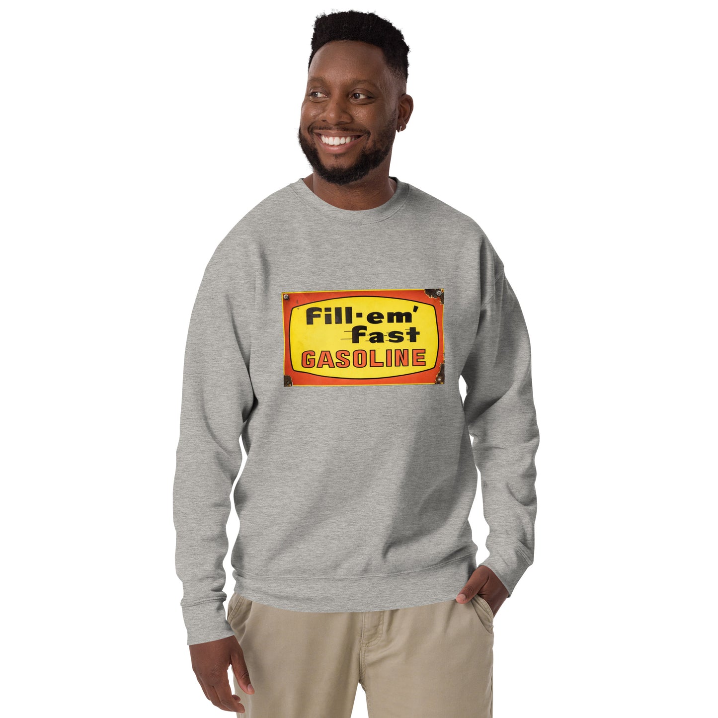 Vintage Gas Sign Patina Style Unisex Premium Sweatshirt