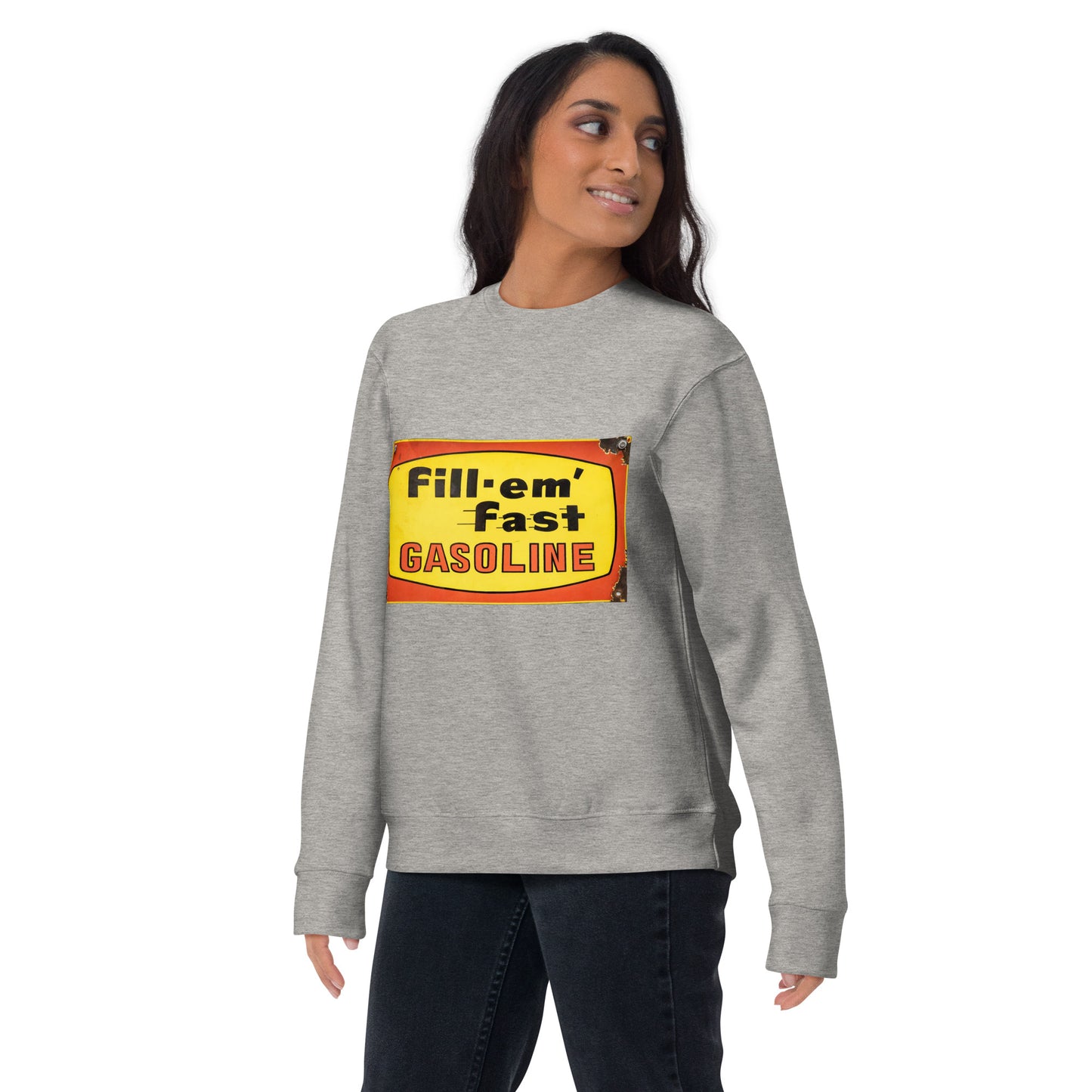 Vintage Gas Sign Patina Style Unisex Premium Sweatshirt