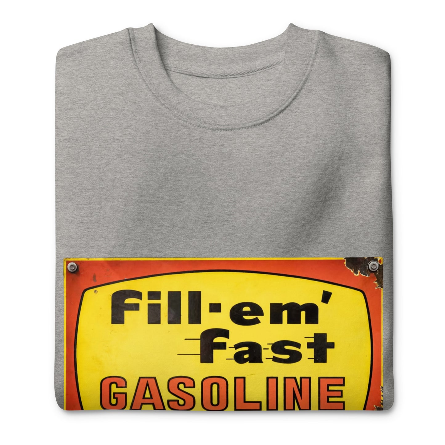 Vintage Gas Sign Patina Style Unisex Premium Sweatshirt