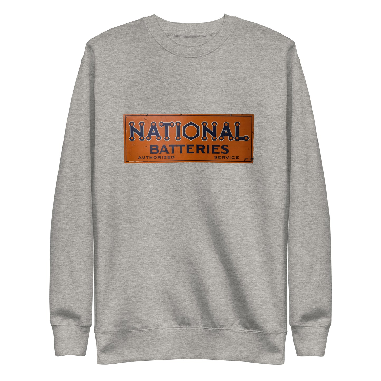Retro National Battery Sign Patina Style Unisex Premium Sweatshirt