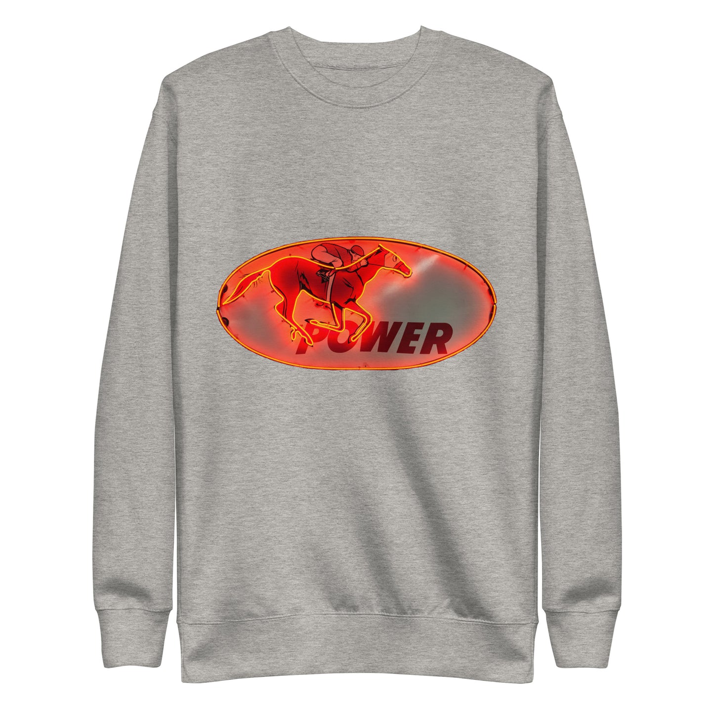 Retro Neon Sign Power Unisex Premium Sweatshirt