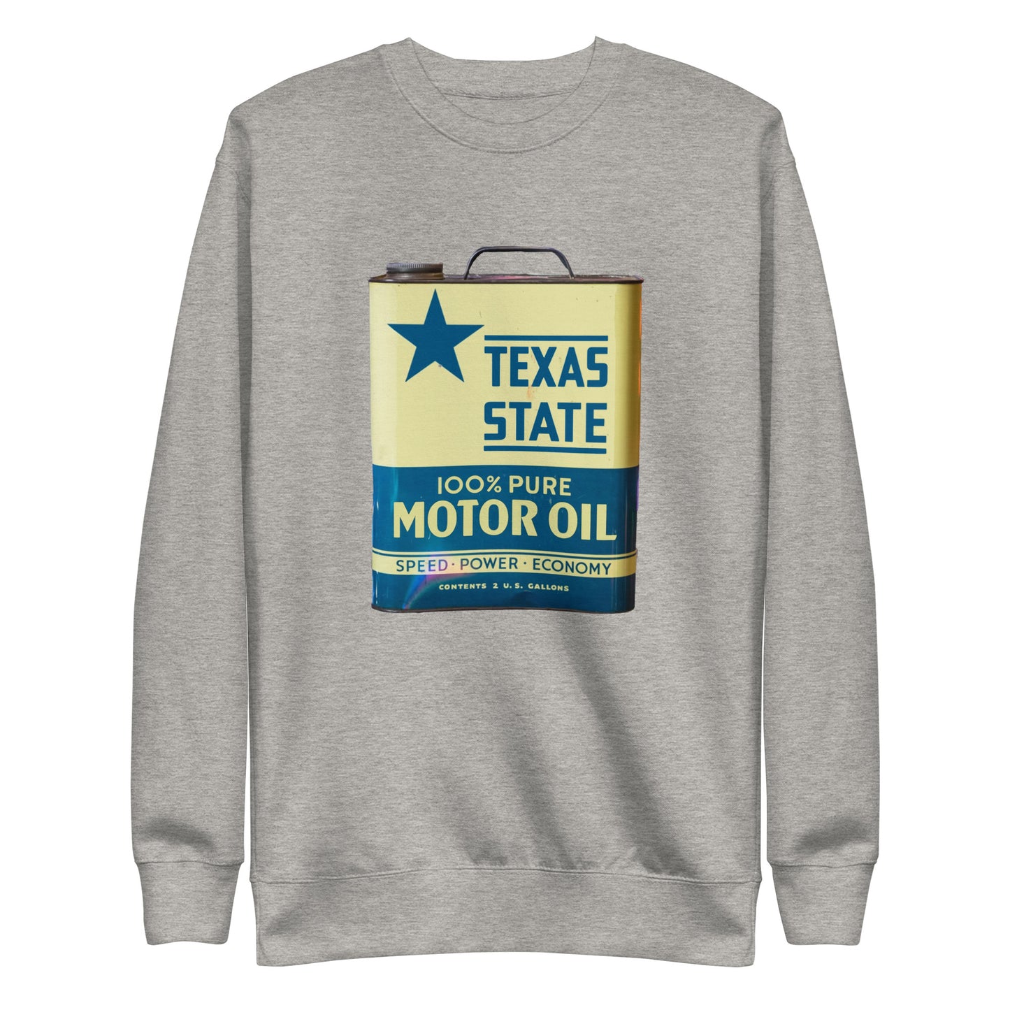 Vintage Texas Motor Oil Can Gallon Deisgn Unisex Premium Sweatshirt