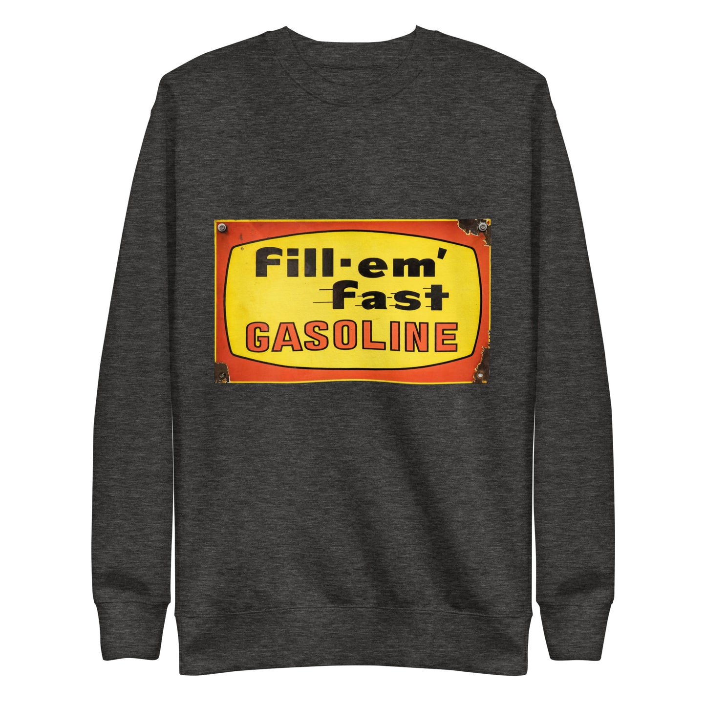 Vintage Gas Sign Patina Style Unisex Premium Sweatshirt