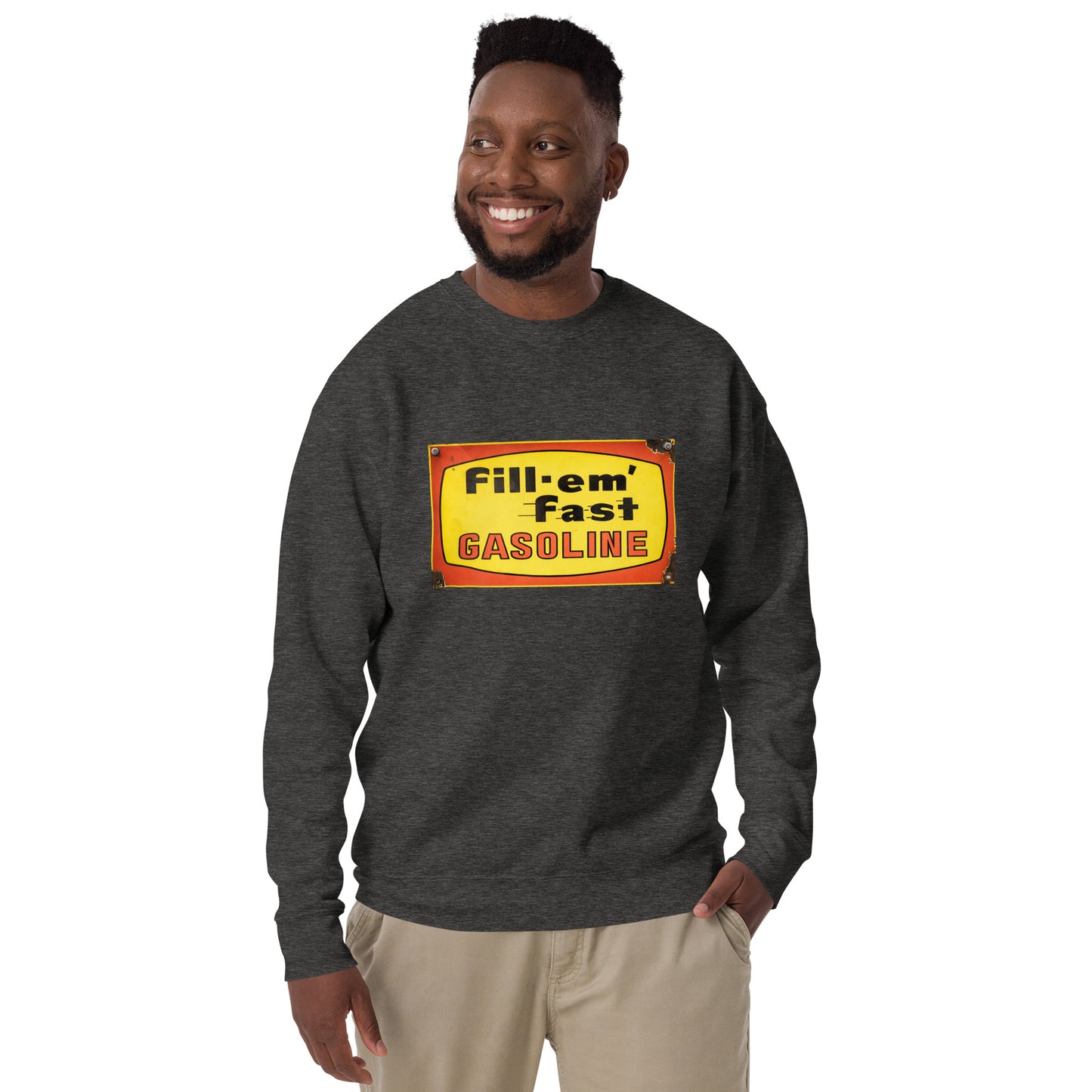 Vintage Gas Sign Patina Style Unisex Premium Sweatshirt