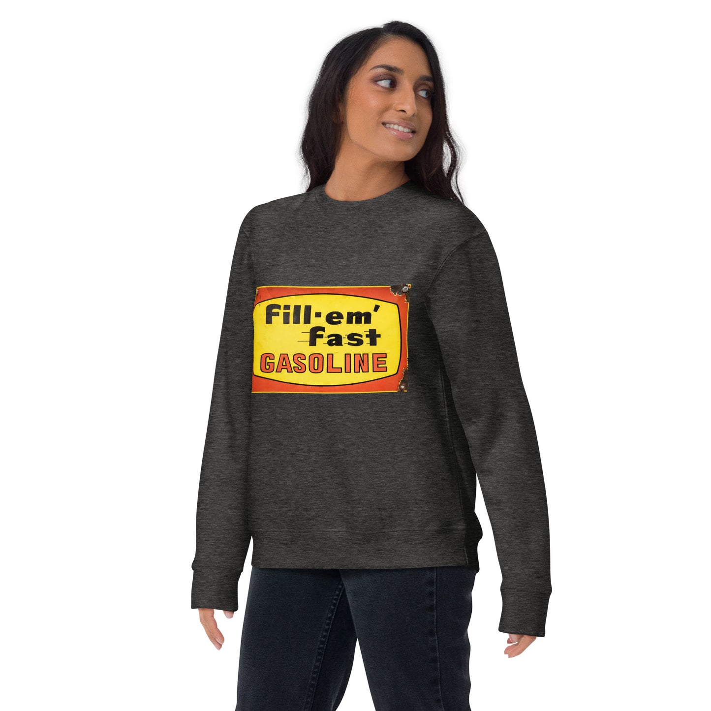 Vintage Gas Sign Patina Style Unisex Premium Sweatshirt