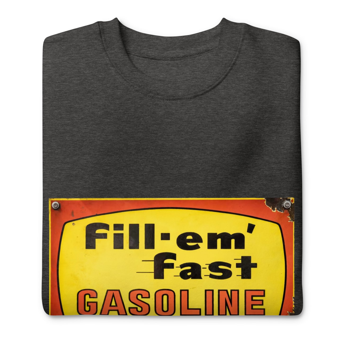 Vintage Gas Sign Patina Style Unisex Premium Sweatshirt