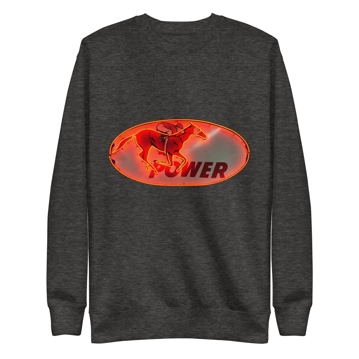 Retro Neon Sign Power Unisex Premium Sweatshirt