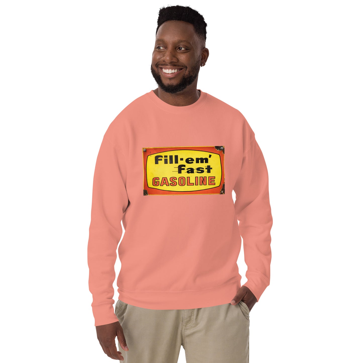 Vintage Gas Sign Patina Style Unisex Premium Sweatshirt