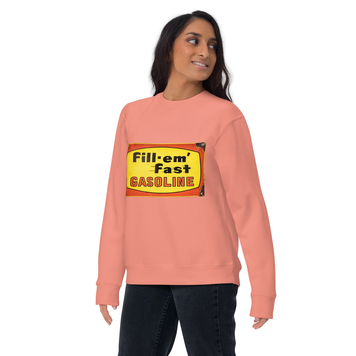 Vintage Gas Sign Patina Style Unisex Premium Sweatshirt