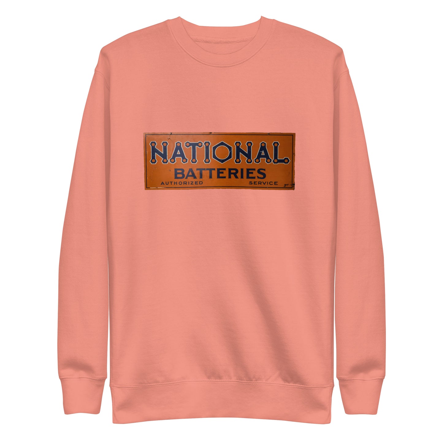 Retro National Battery Sign Patina Style Unisex Premium Sweatshirt