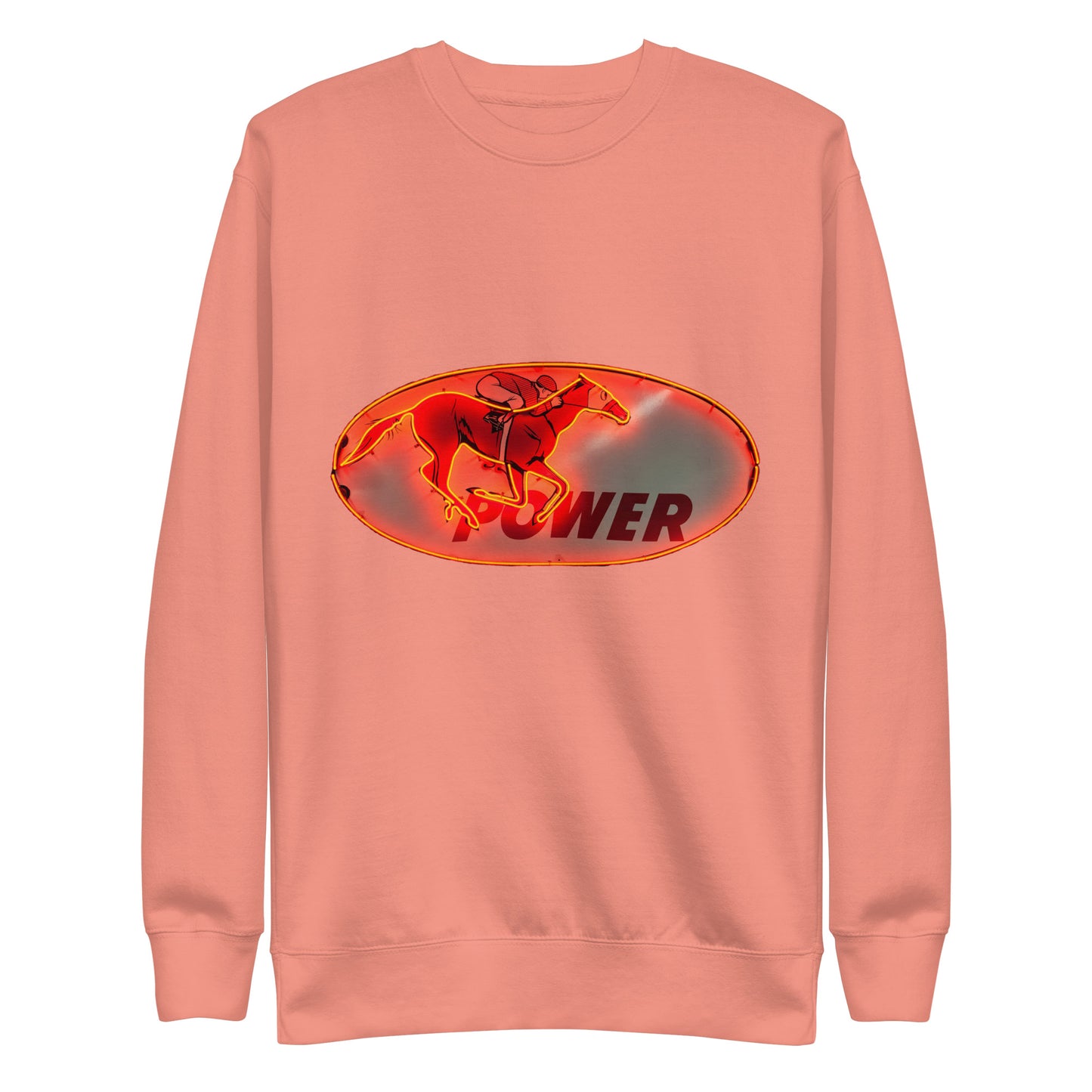 Retro Neon Sign Power Unisex Premium Sweatshirt