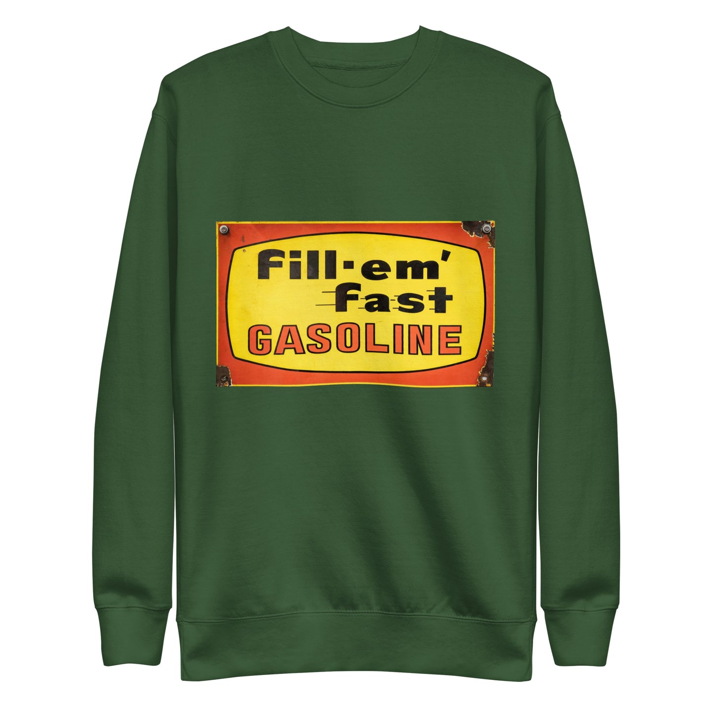 Vintage Gas Sign Patina Style Unisex Premium Sweatshirt