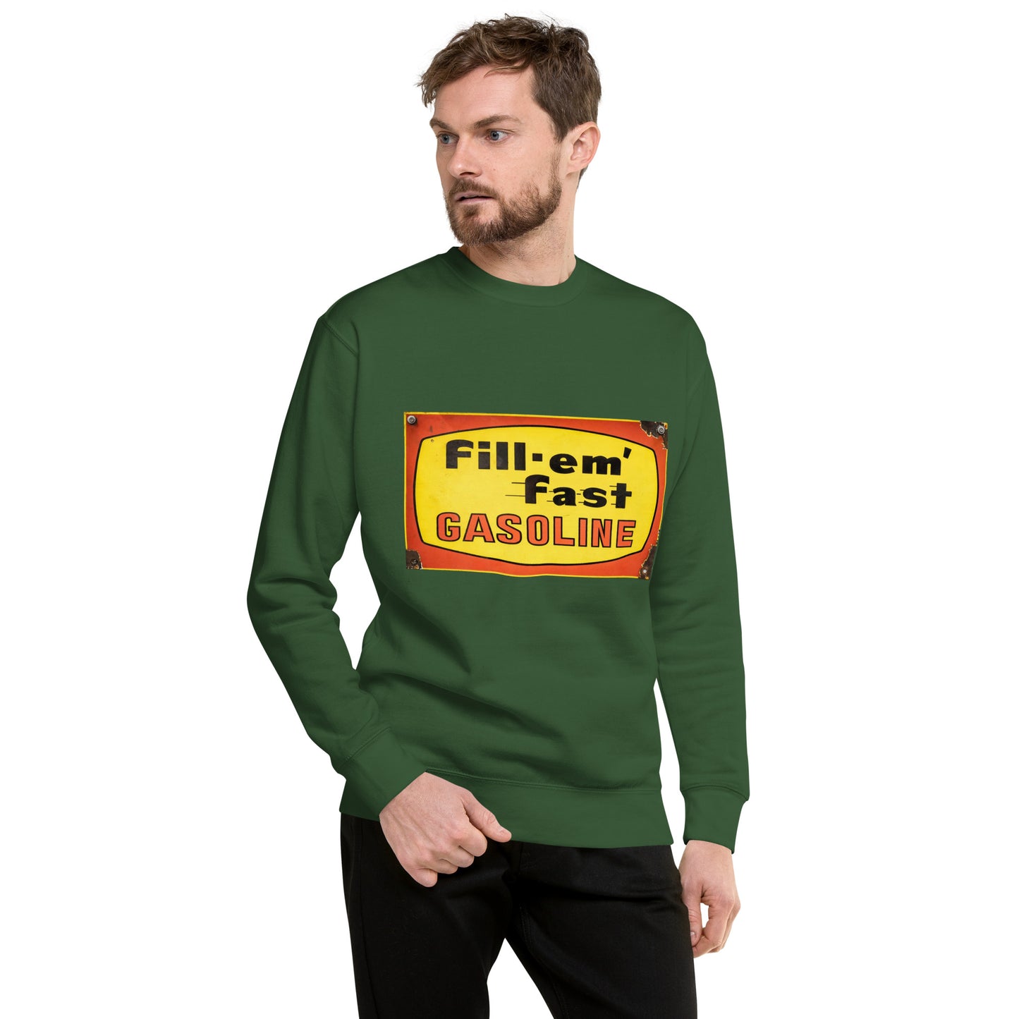 Vintage Gas Sign Patina Style Unisex Premium Sweatshirt