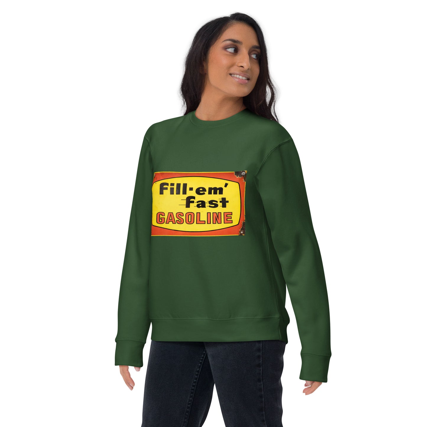 Vintage Gas Sign Patina Style Unisex Premium Sweatshirt