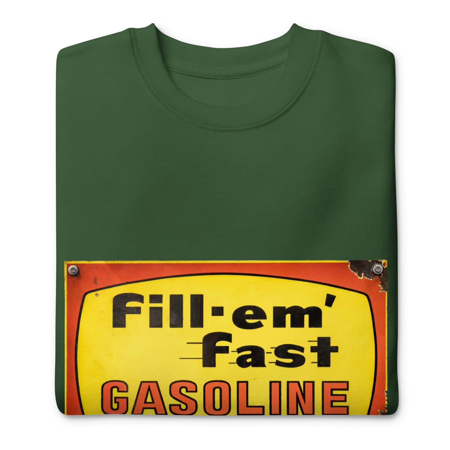 Vintage Gas Sign Patina Style Unisex Premium Sweatshirt