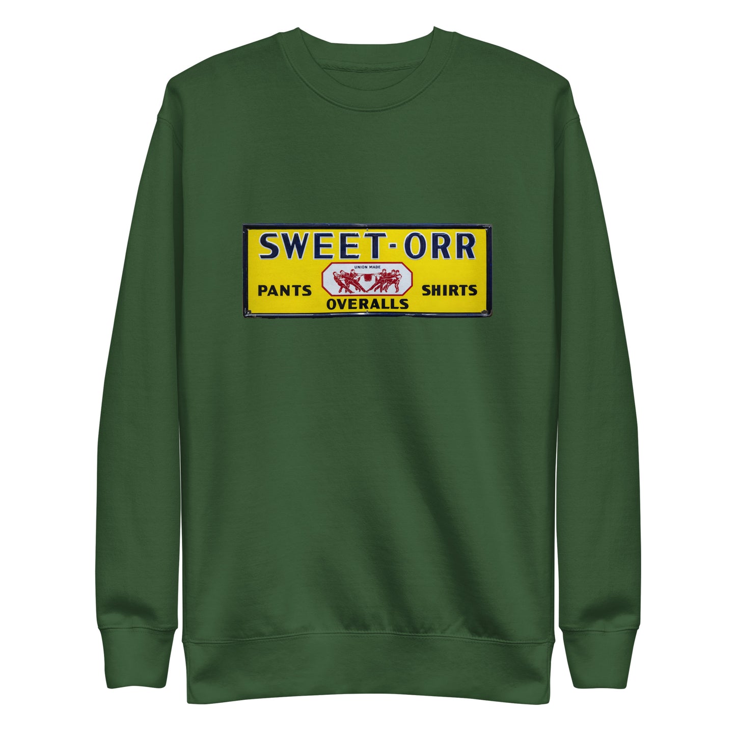 Vintage Mechanic Overalls Porcelain Sign Unisex Premium Sweatshirt