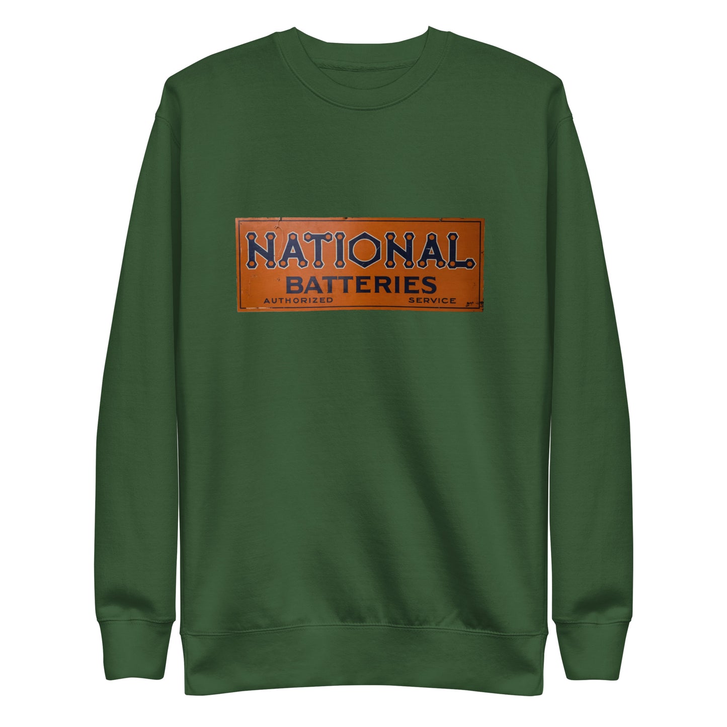 Retro National Battery Sign Patina Style Unisex Premium Sweatshirt