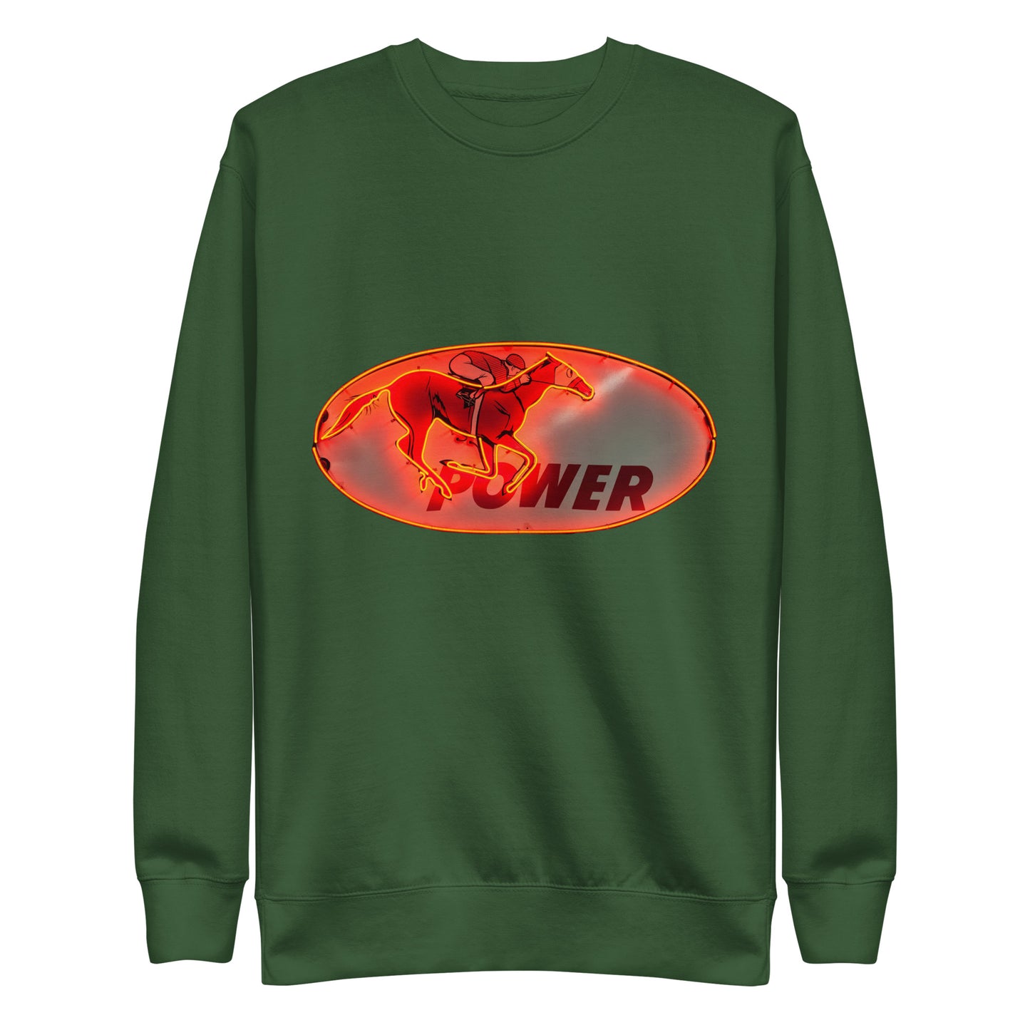 Retro Neon Sign Power Unisex Premium Sweatshirt