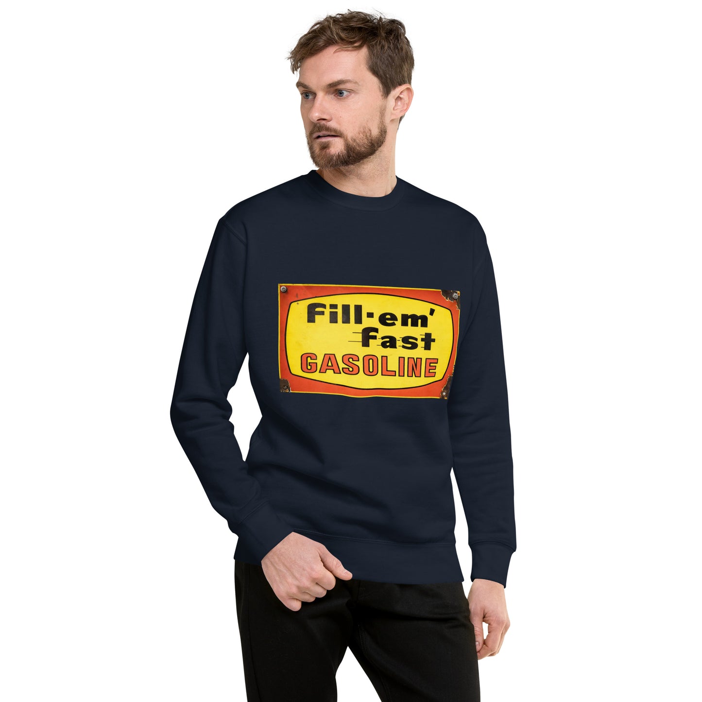 Vintage Gas Sign Patina Style Unisex Premium Sweatshirt
