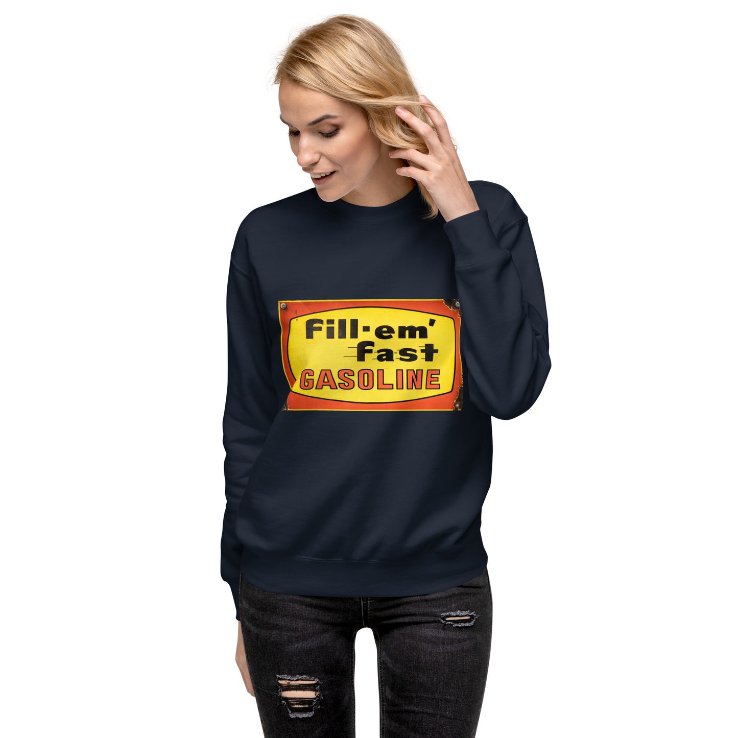 Vintage Gas Sign Patina Style Unisex Premium Sweatshirt