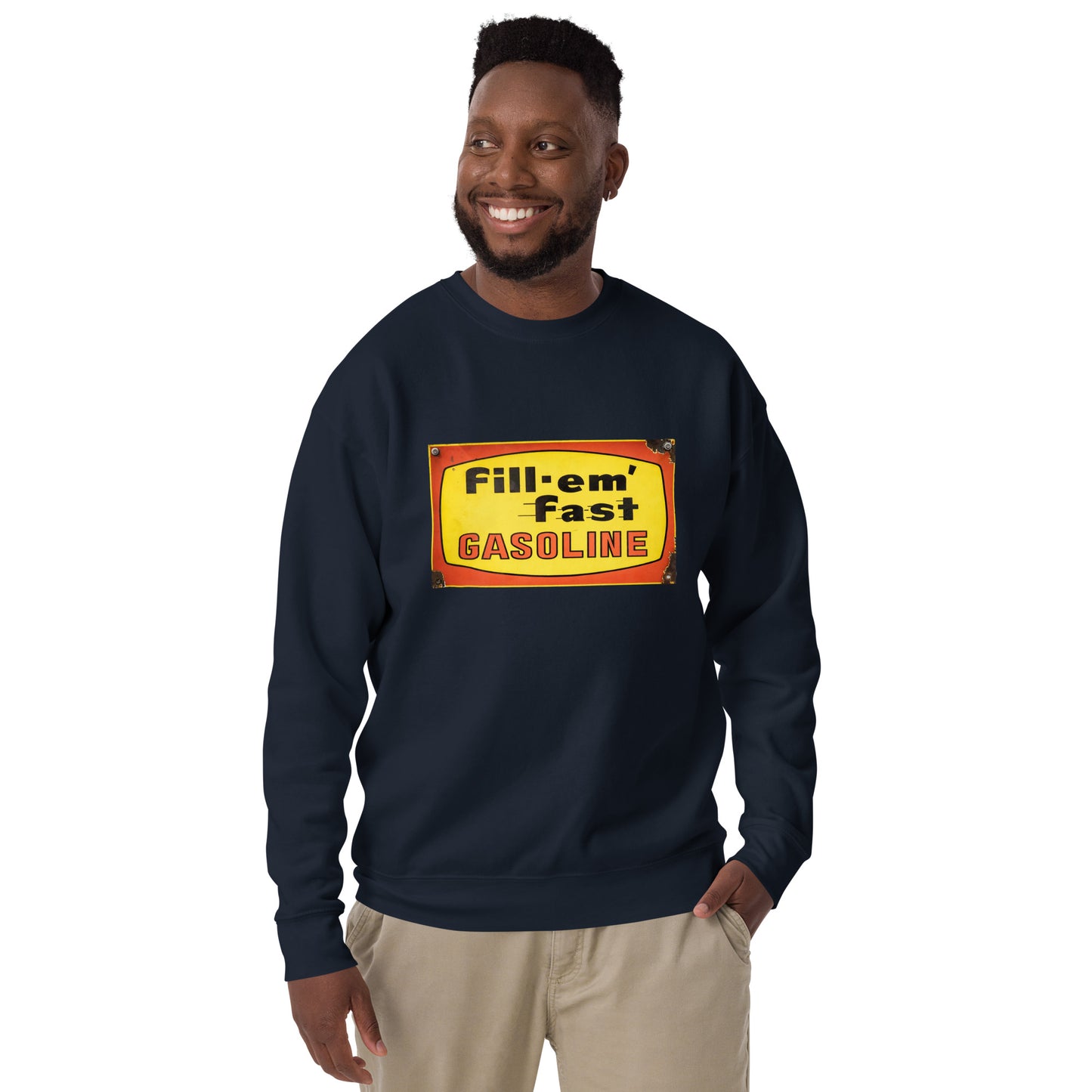 Vintage Gas Sign Patina Style Unisex Premium Sweatshirt