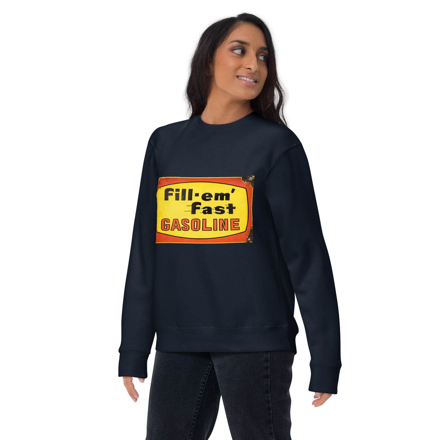 Vintage Gas Sign Patina Style Unisex Premium Sweatshirt