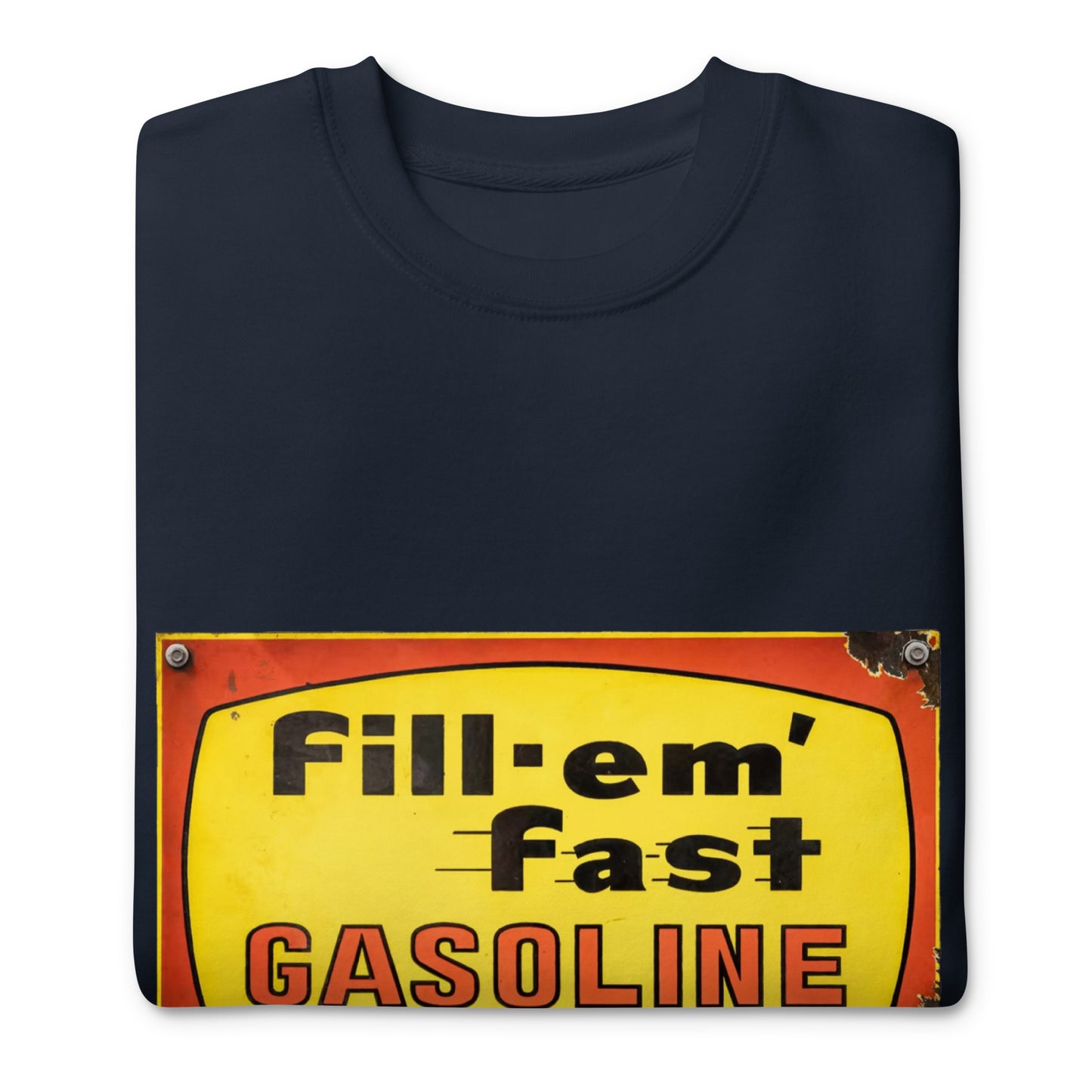 Vintage Gas Sign Patina Style Unisex Premium Sweatshirt