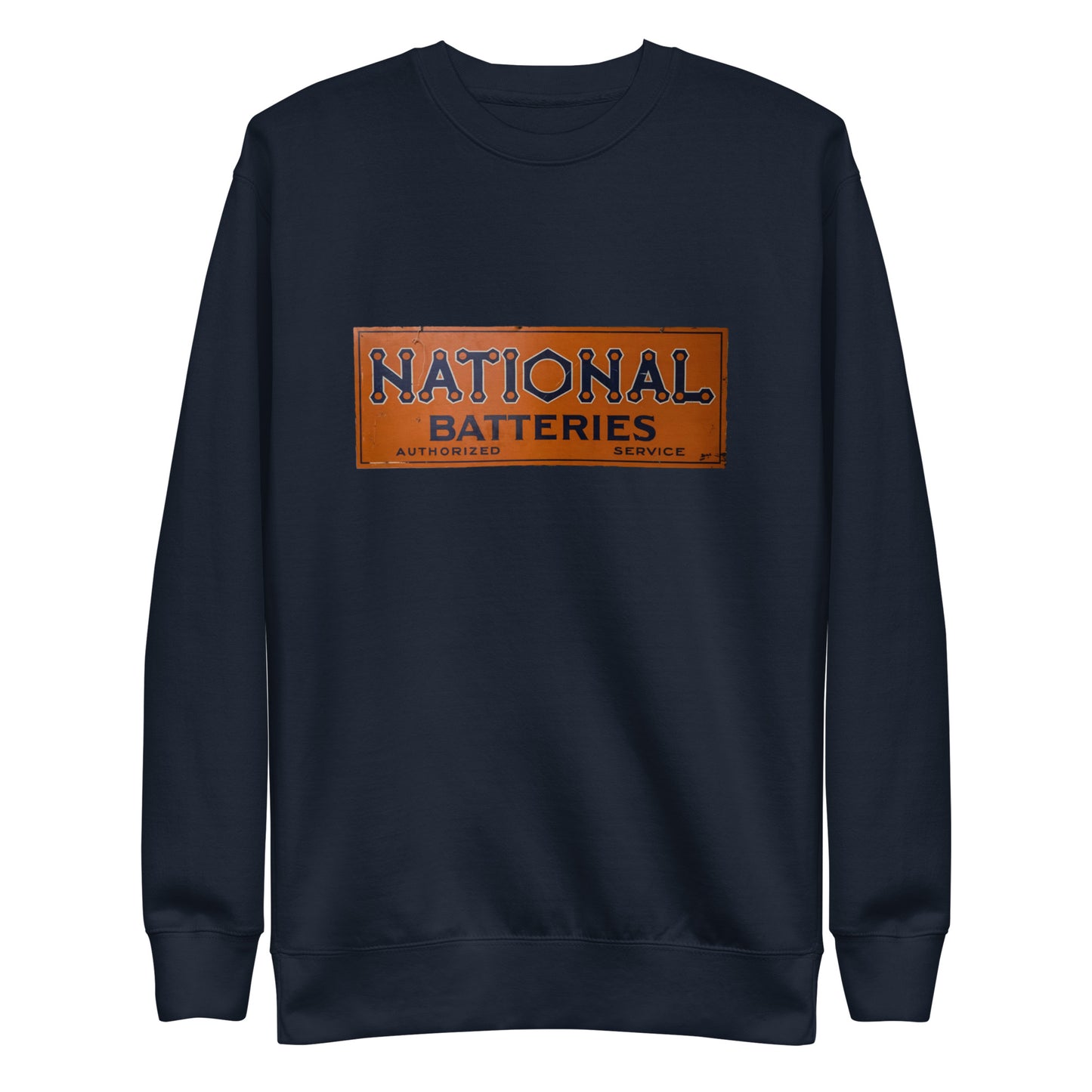 Retro National Battery Sign Patina Style Unisex Premium Sweatshirt
