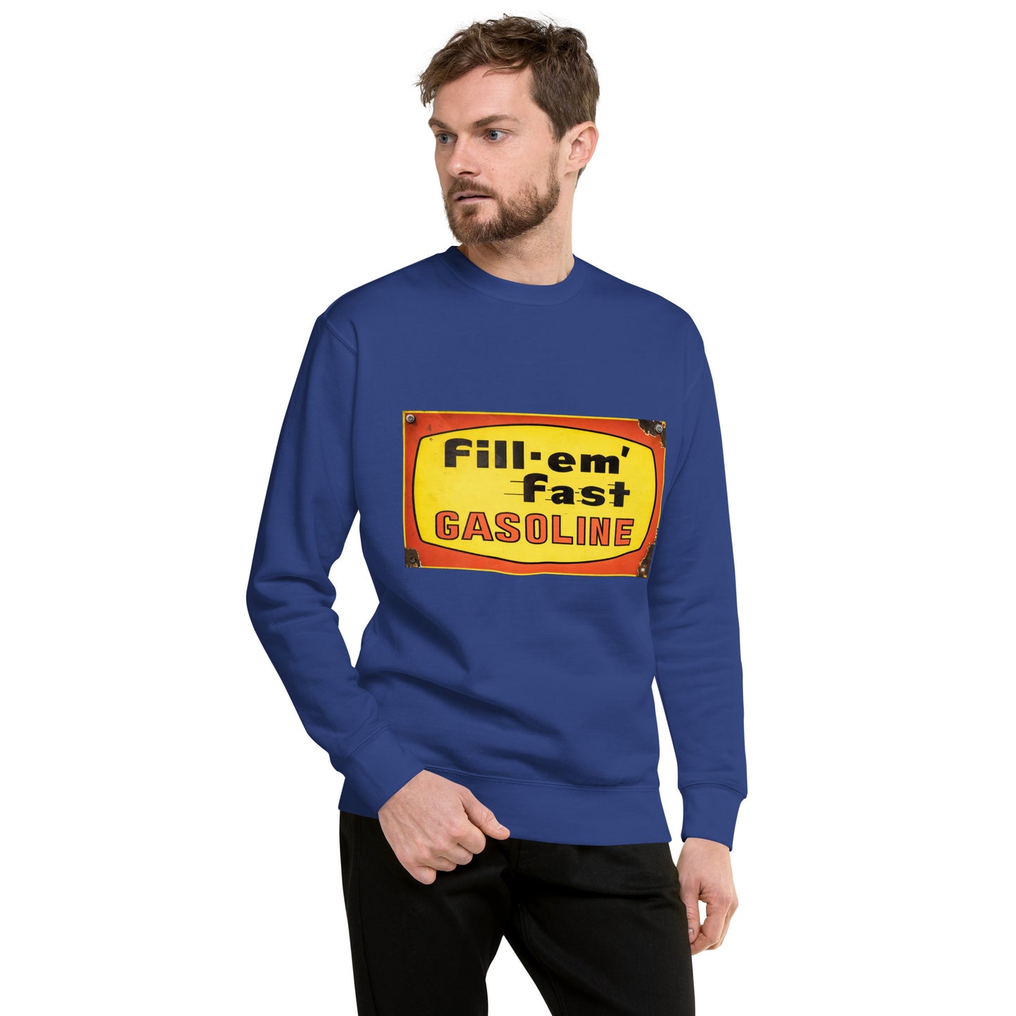 Vintage Gas Sign Patina Style Unisex Premium Sweatshirt