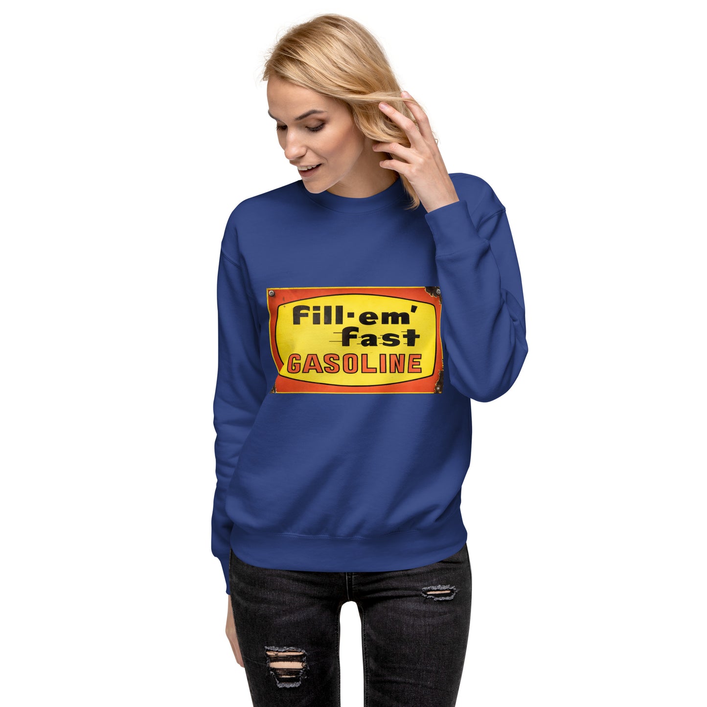 Vintage Gas Sign Patina Style Unisex Premium Sweatshirt