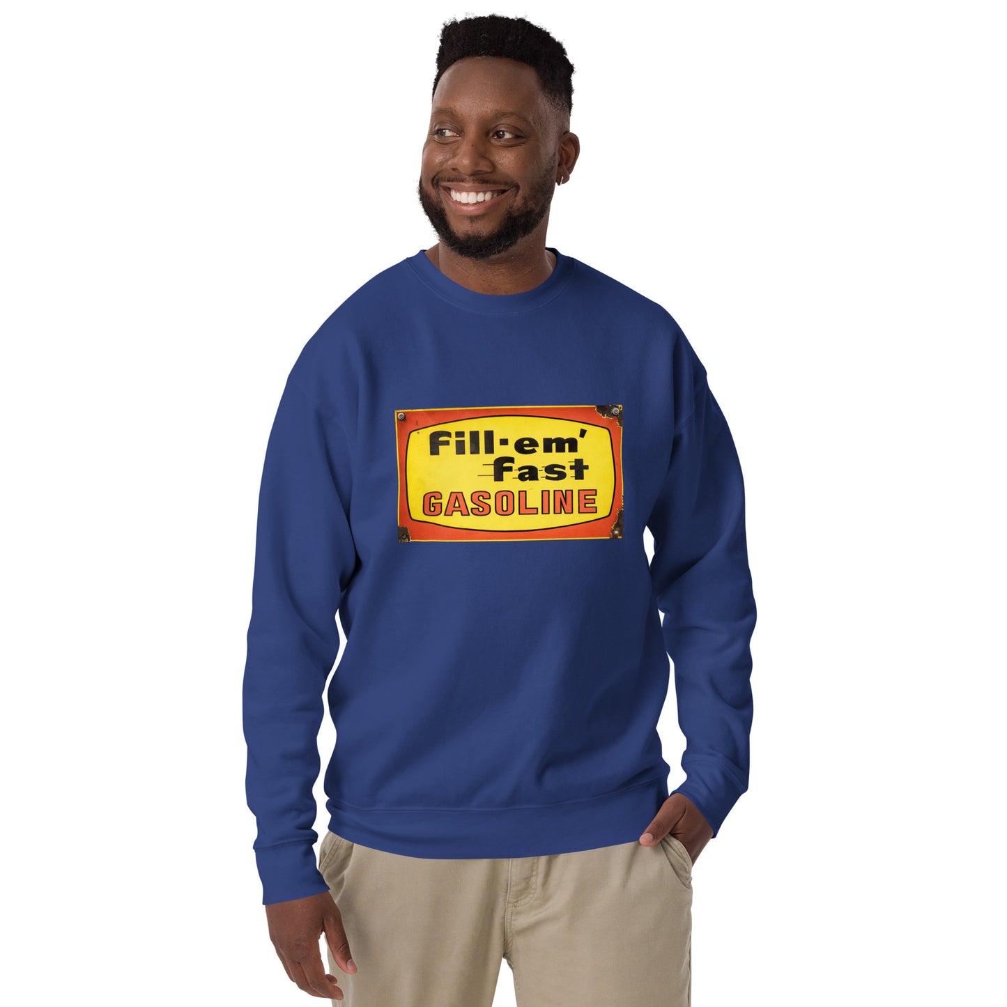 Vintage Gas Sign Patina Style Unisex Premium Sweatshirt