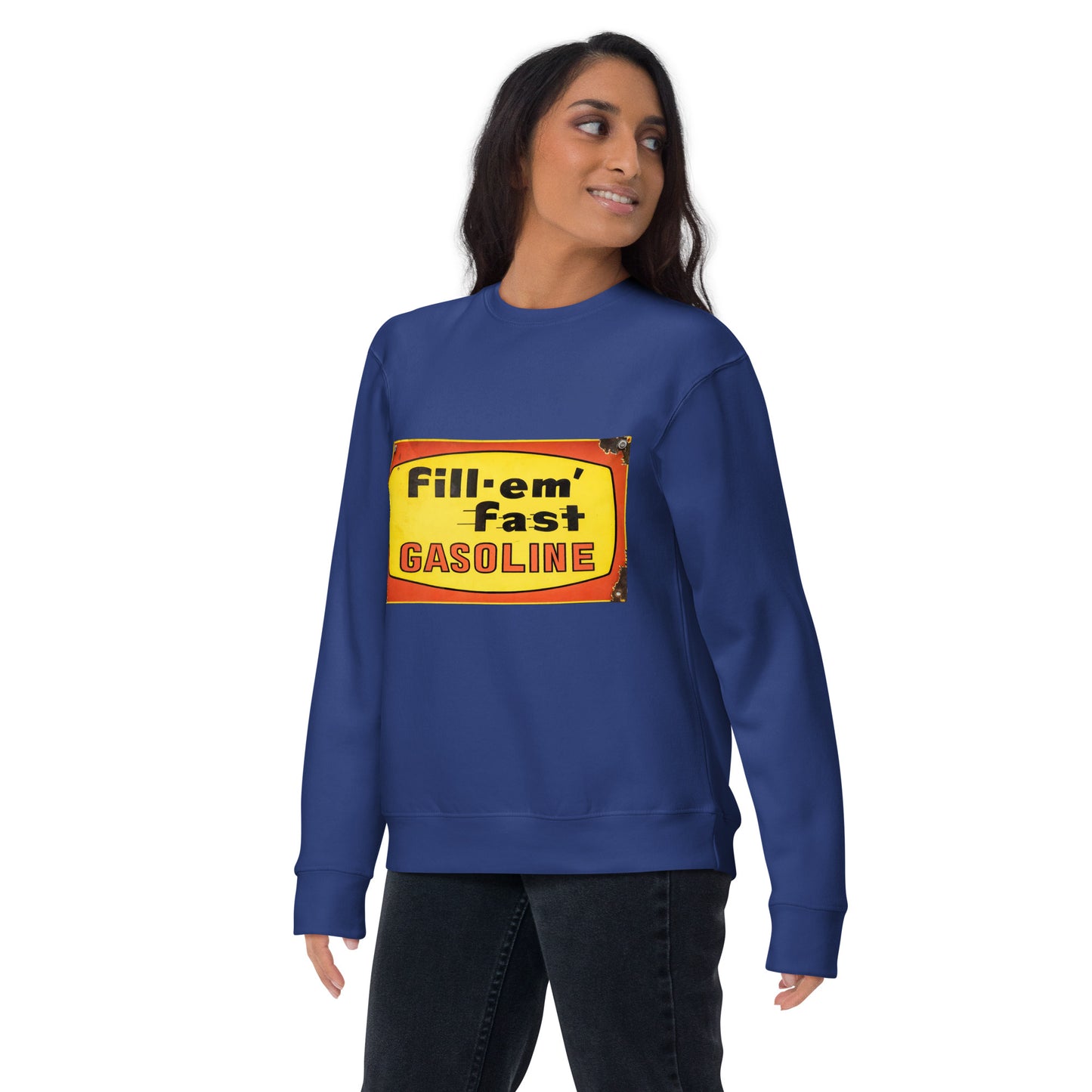 Vintage Gas Sign Patina Style Unisex Premium Sweatshirt
