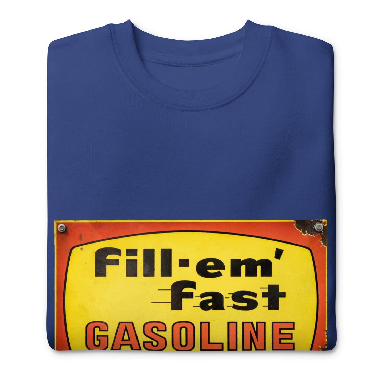 Vintage Gas Sign Patina Style Unisex Premium Sweatshirt