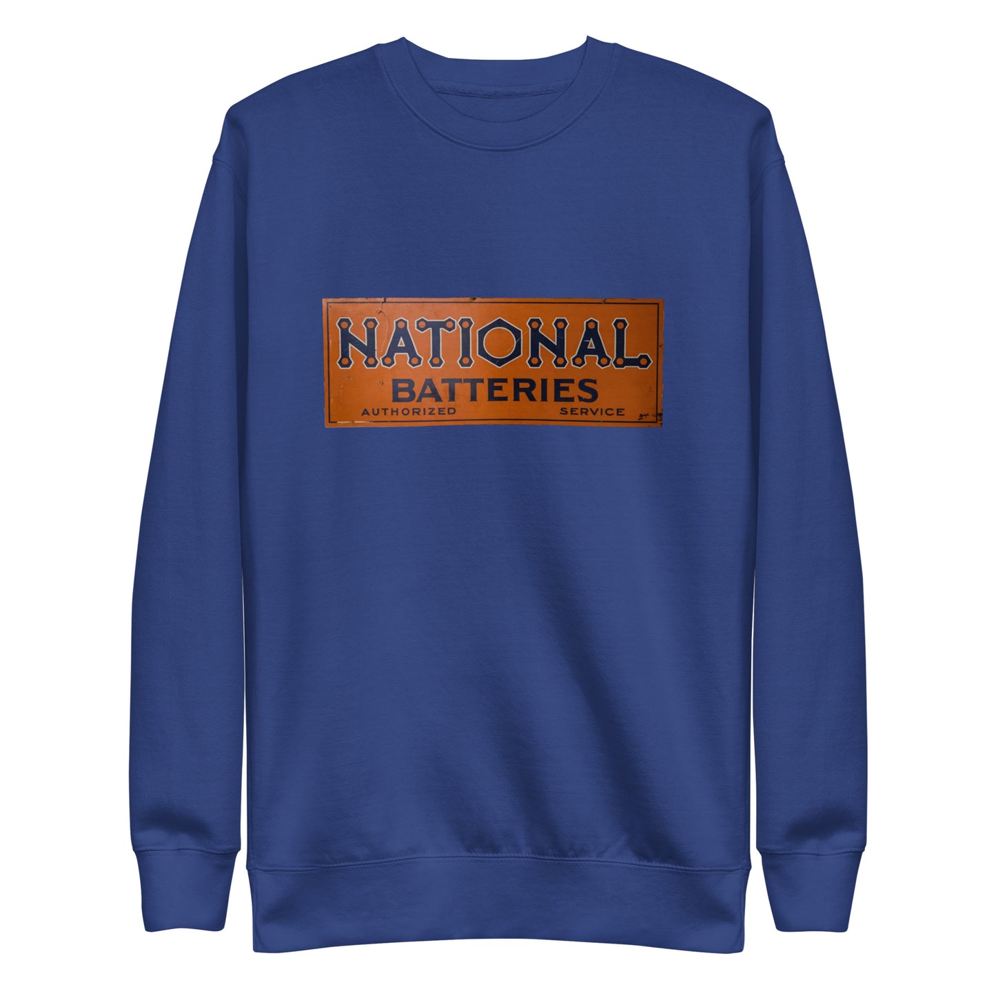 Retro National Battery Sign Patina Style Unisex Premium Sweatshirt
