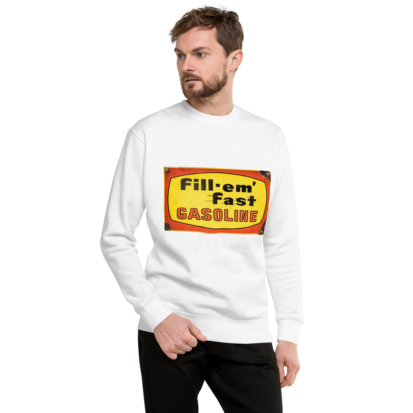 Vintage Gas Sign Patina Style Unisex Premium Sweatshirt