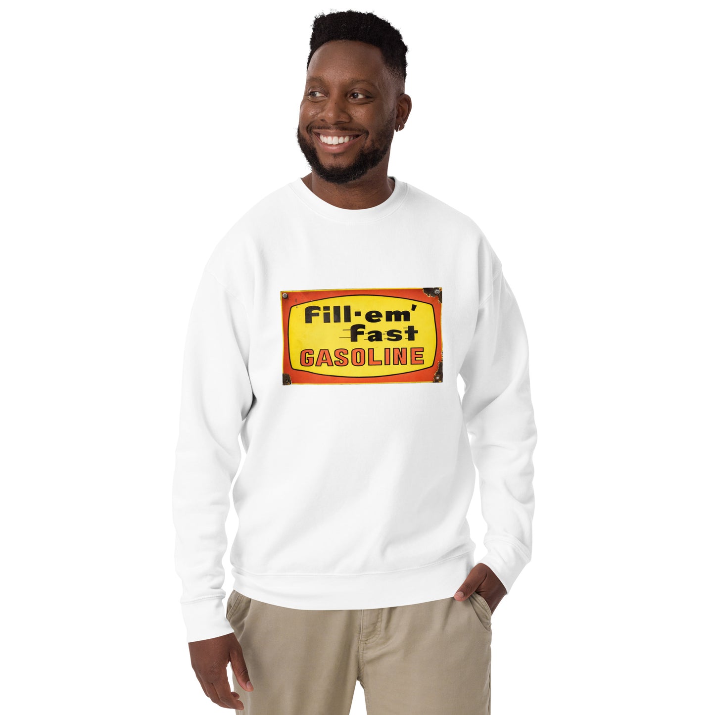 Vintage Gas Sign Patina Style Unisex Premium Sweatshirt