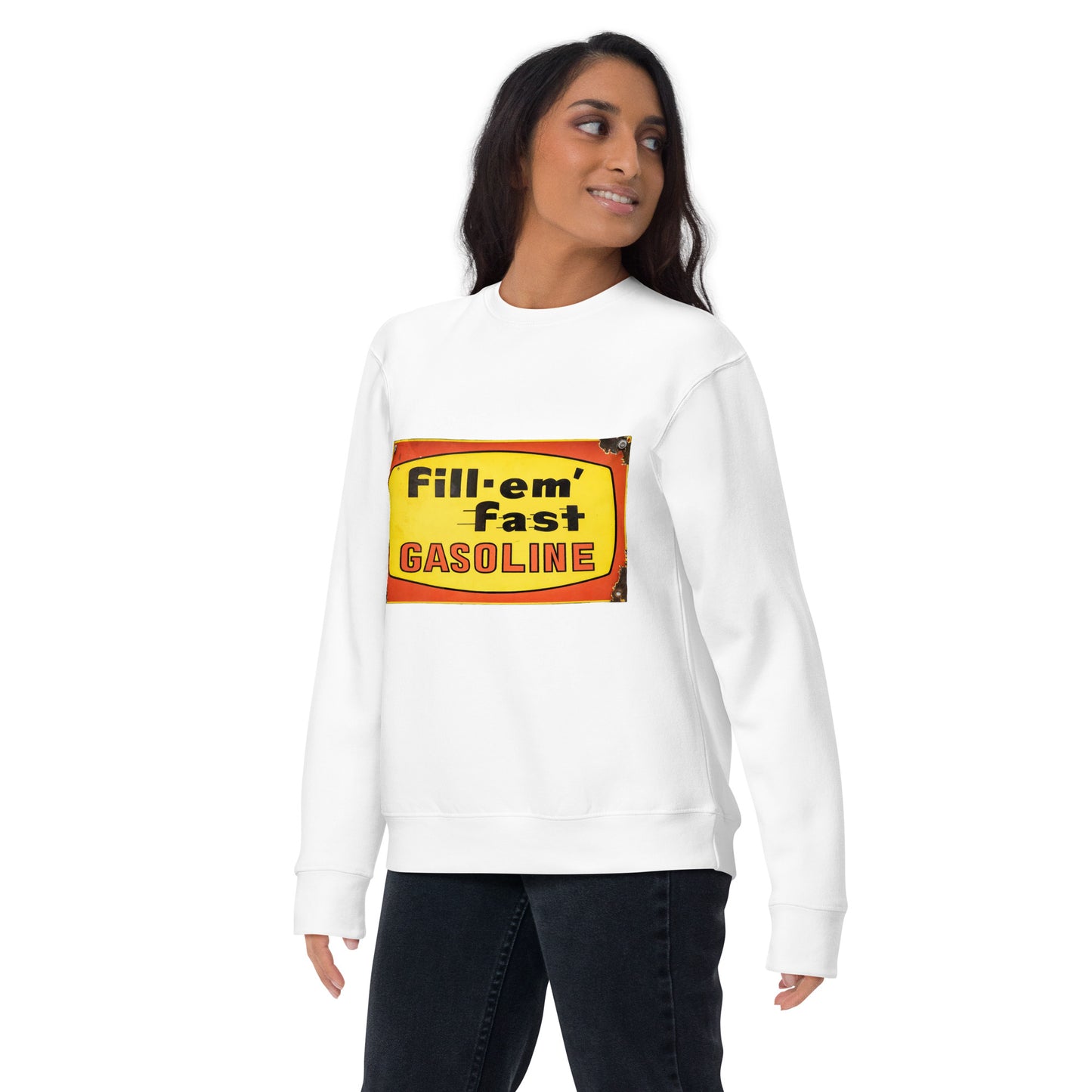 Vintage Gas Sign Patina Style Unisex Premium Sweatshirt