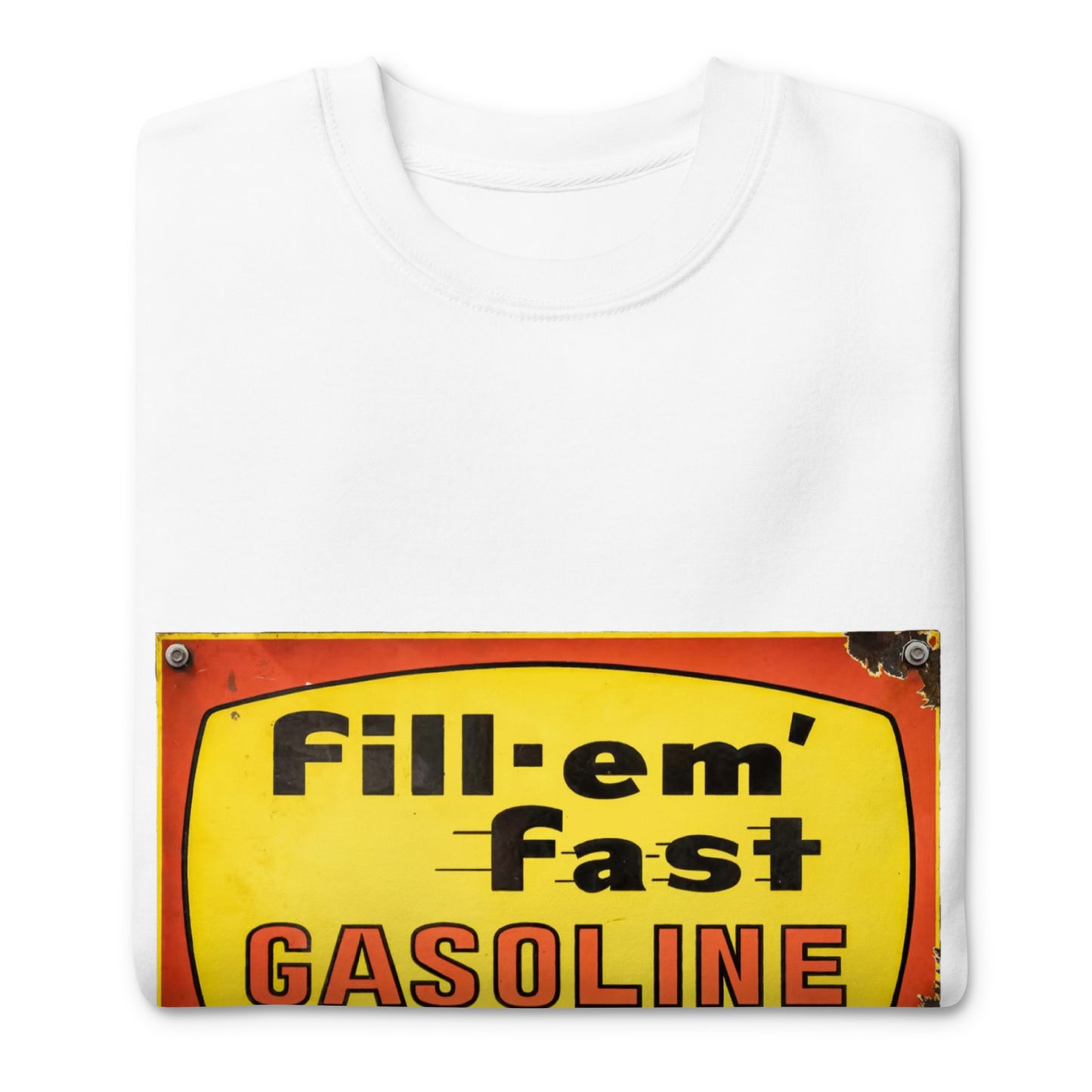 Vintage Gas Sign Patina Style Unisex Premium Sweatshirt