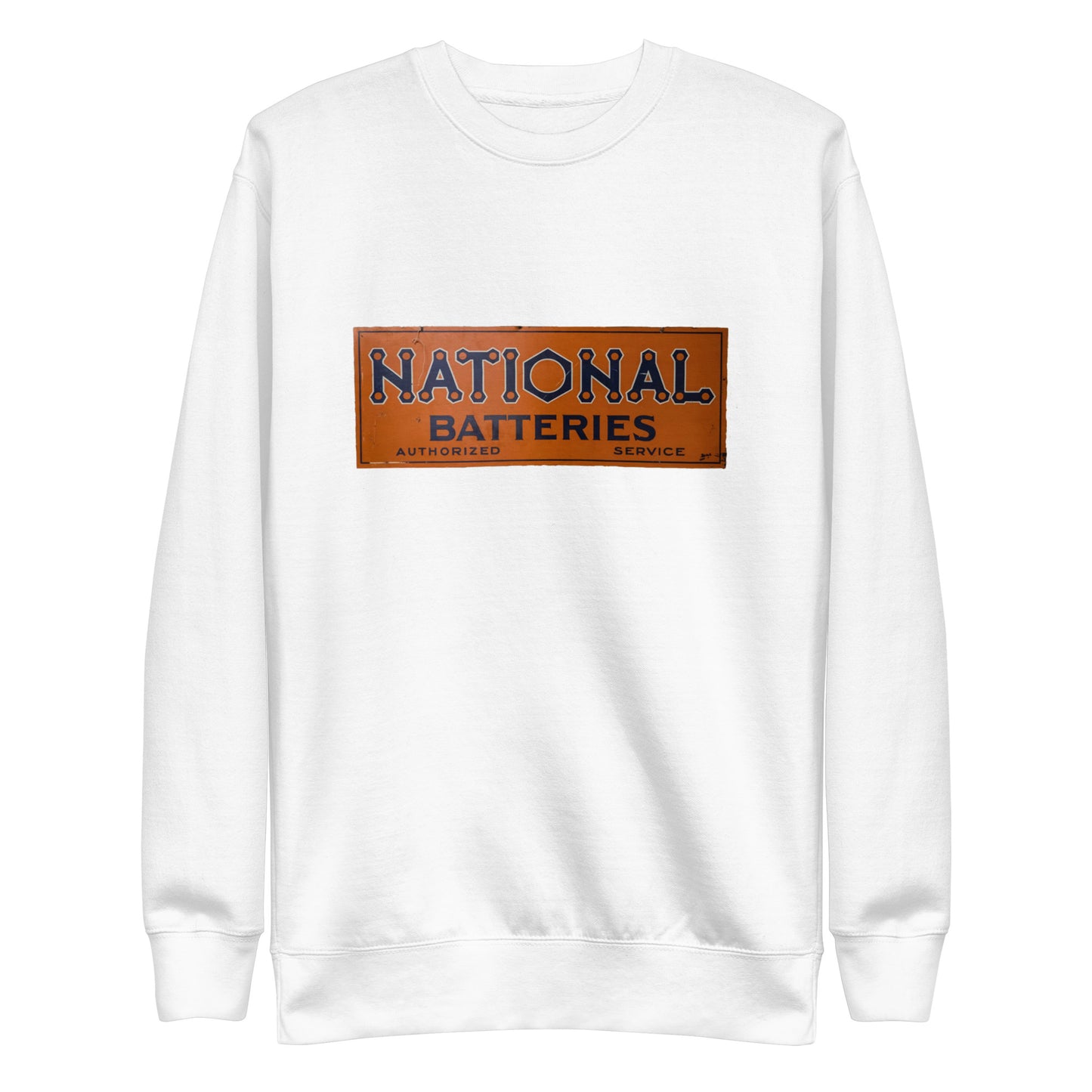 Retro National Battery Sign Patina Style Unisex Premium Sweatshirt