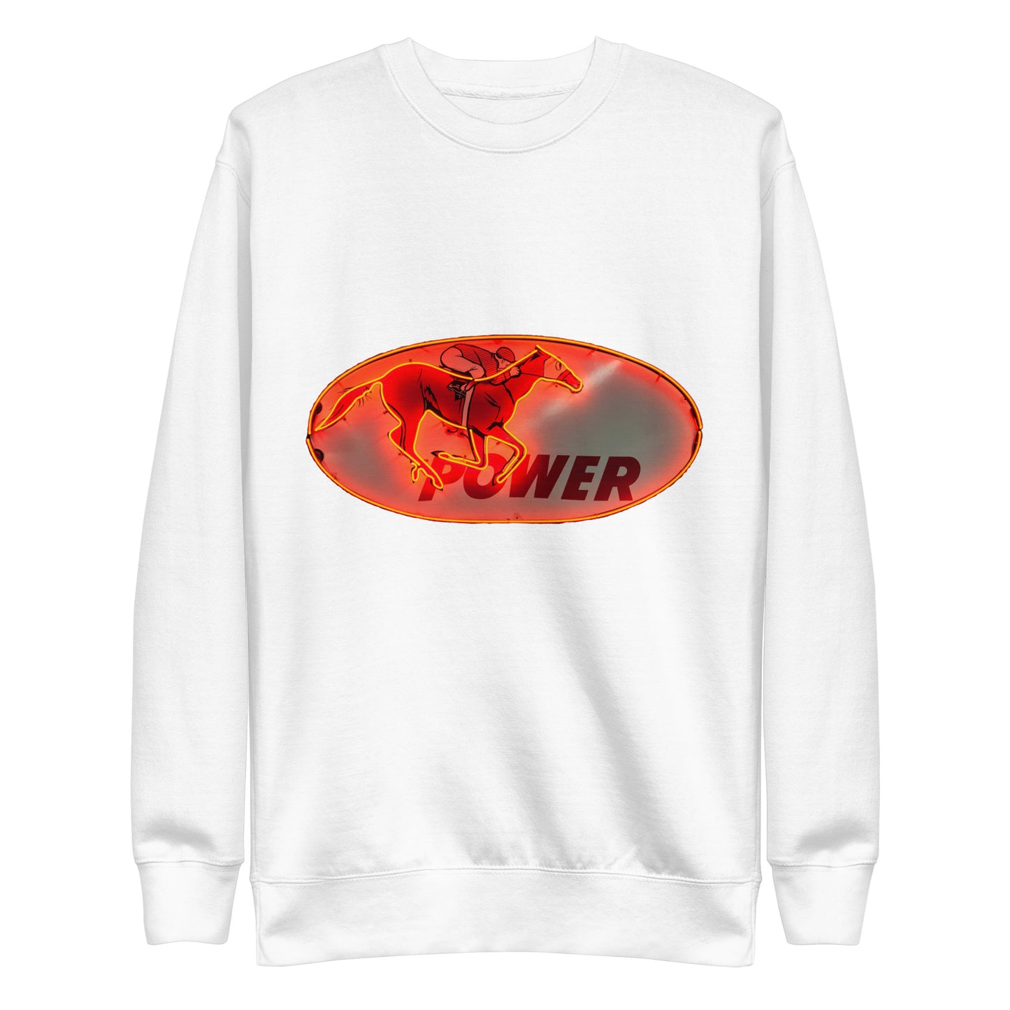 Retro Neon Sign Power Unisex Premium Sweatshirt