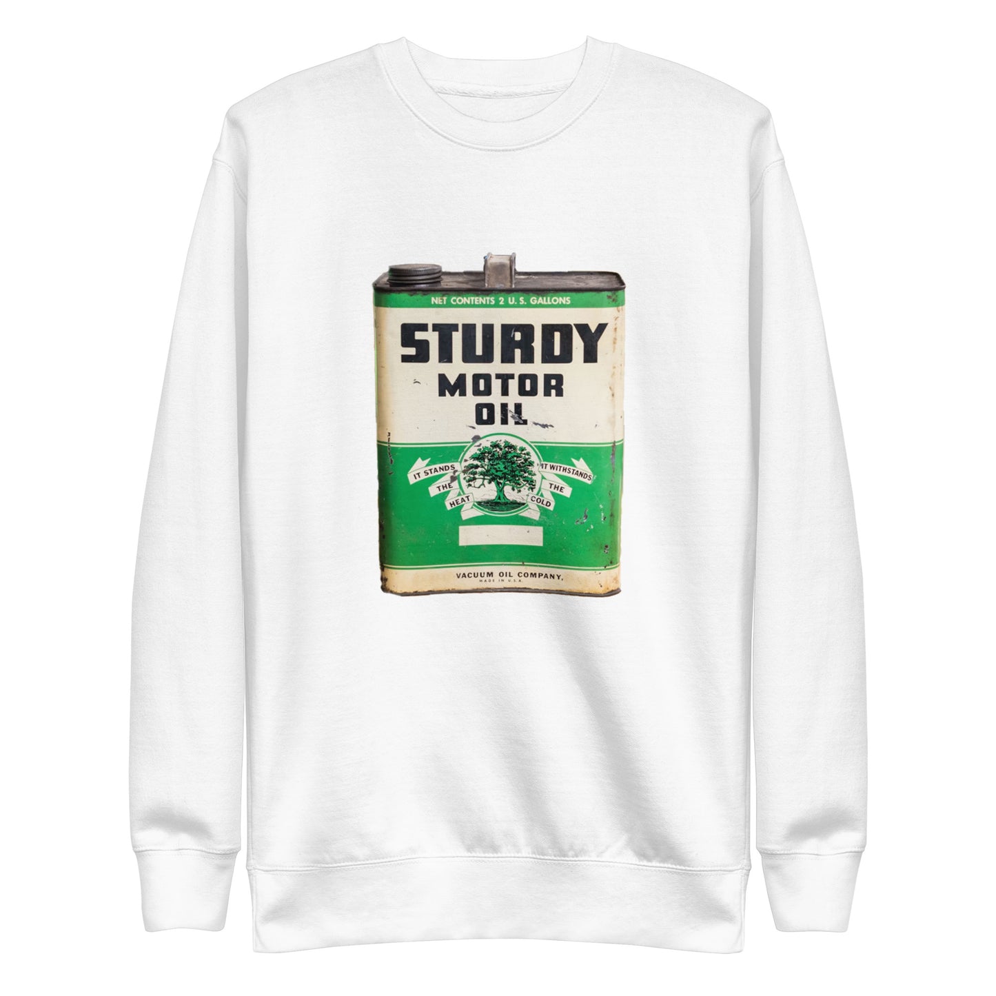 Vintage Sturdy Oil Can Patina Style Unisex Premium Sweatshirt