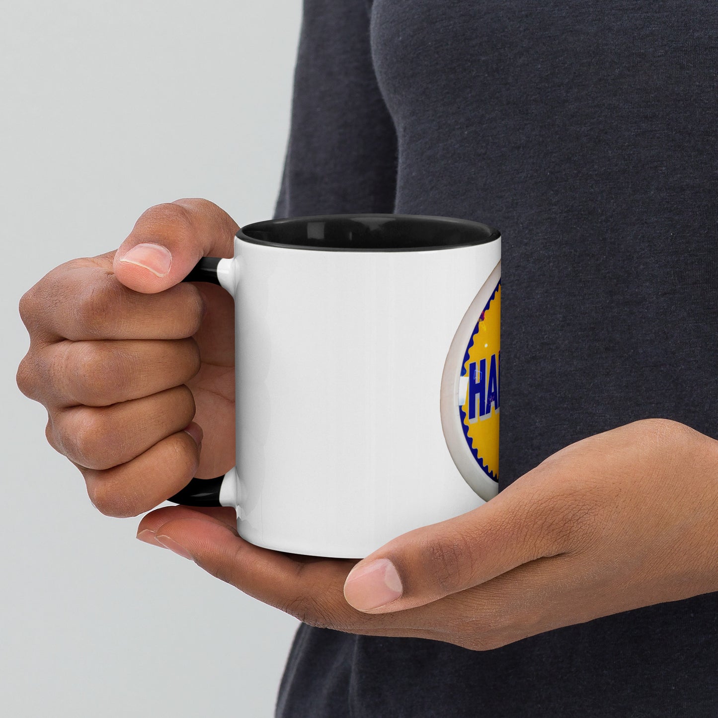 Retro Gas Globe Handly Mug with Color Inside