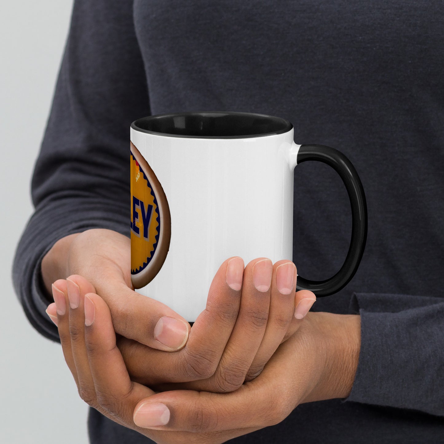 Retro Gas Globe Handly Mug with Color Inside