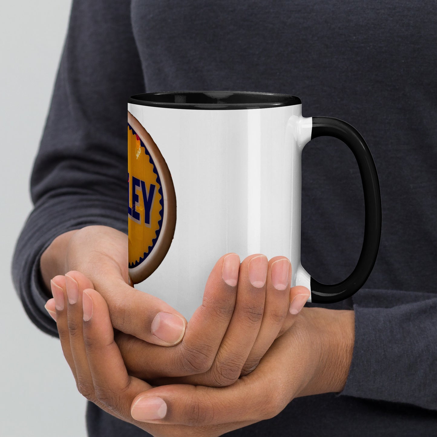 Retro Gas Globe Handly Mug with Color Inside