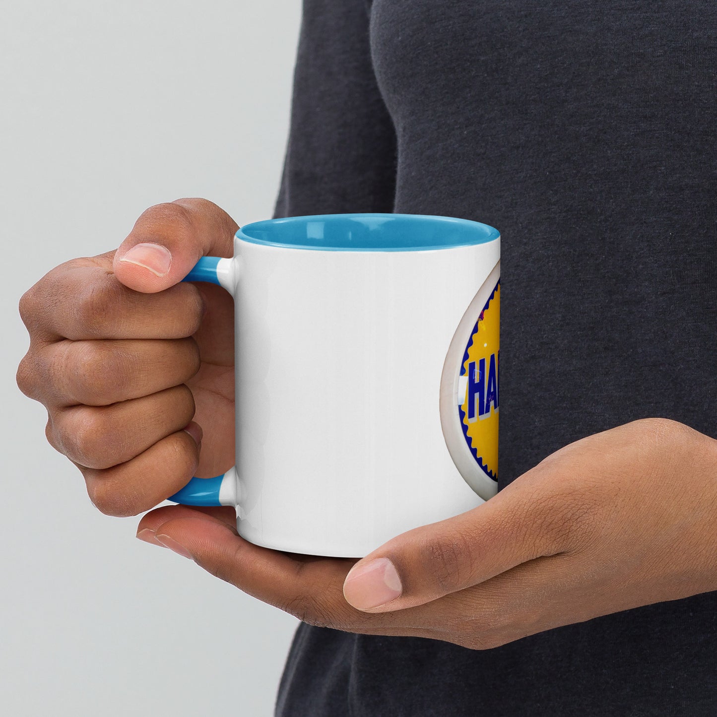 Retro Gas Globe Handly Mug with Color Inside
