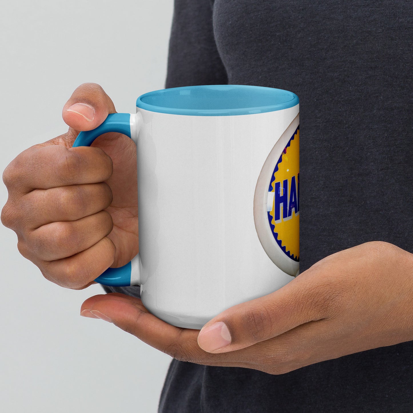 Retro Gas Globe Handly Mug with Color Inside