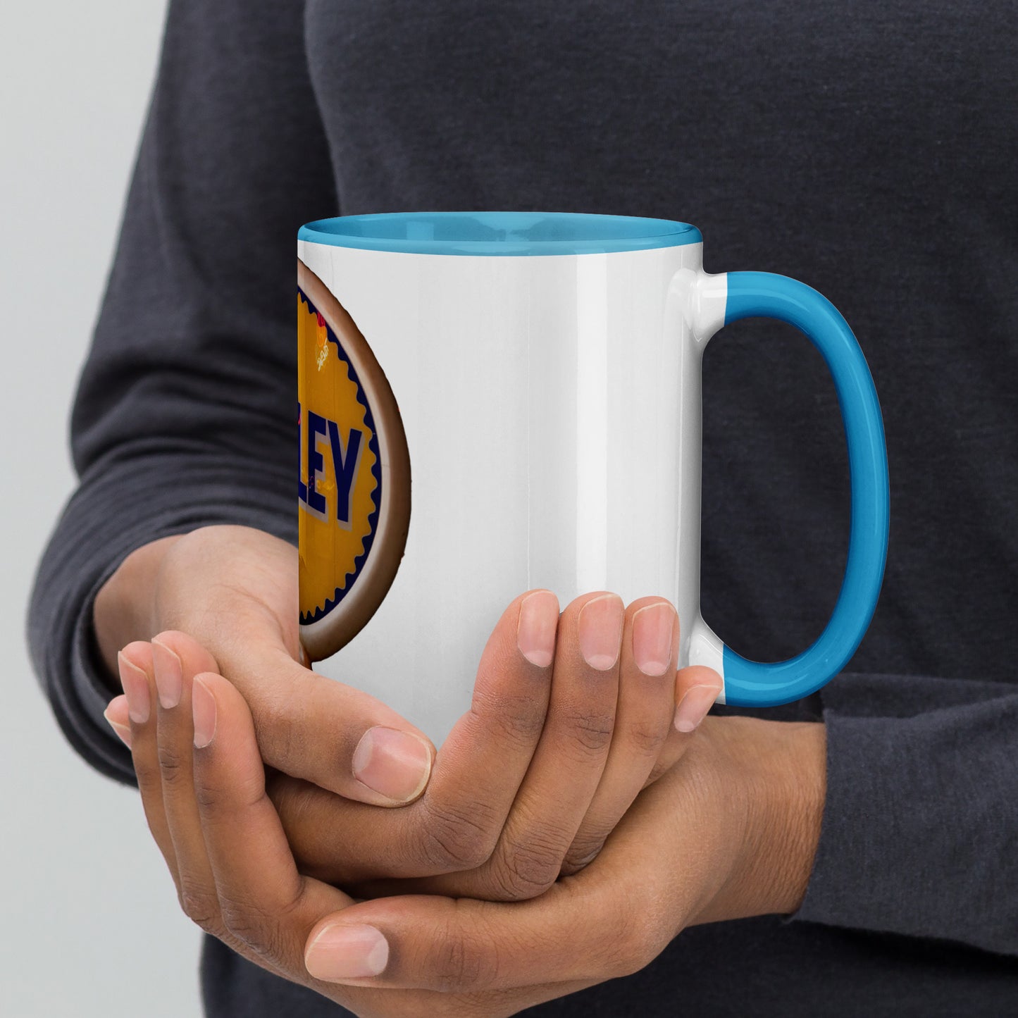 Retro Gas Globe Handly Mug with Color Inside