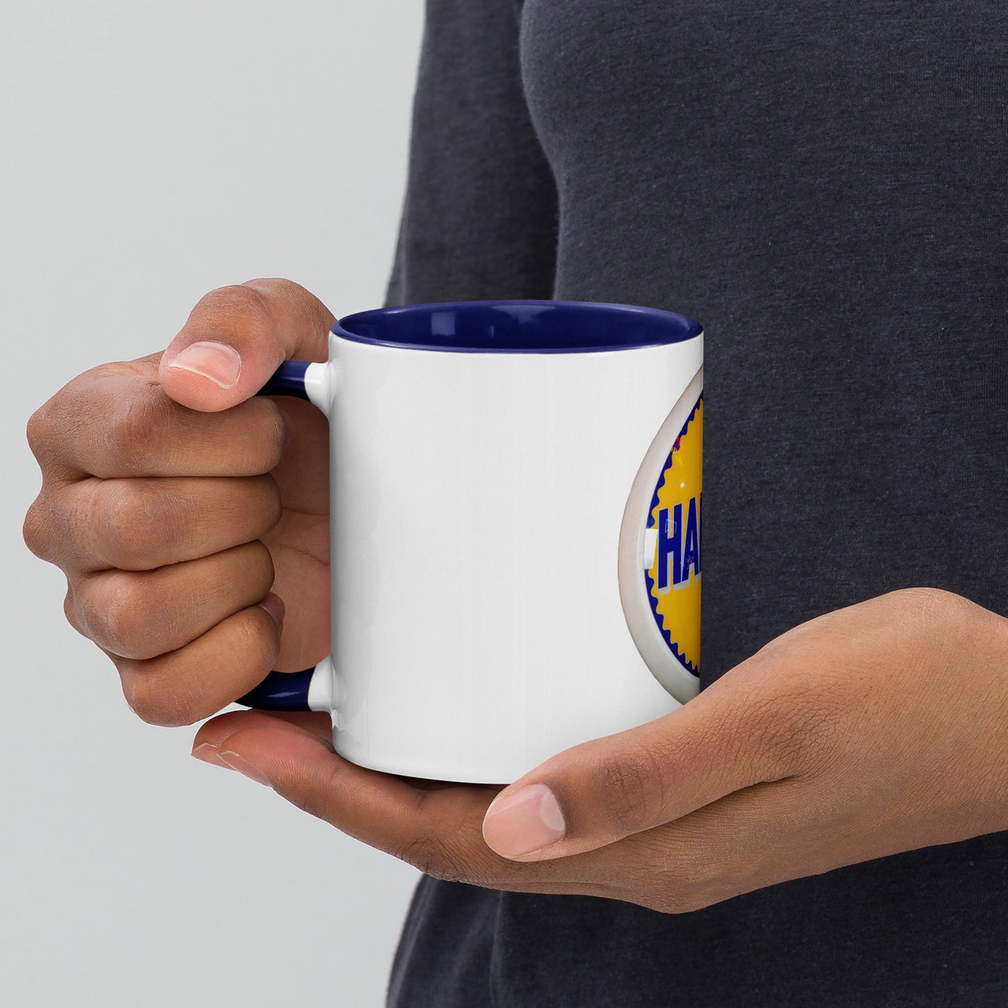 Retro Gas Globe Handly Mug with Color Inside