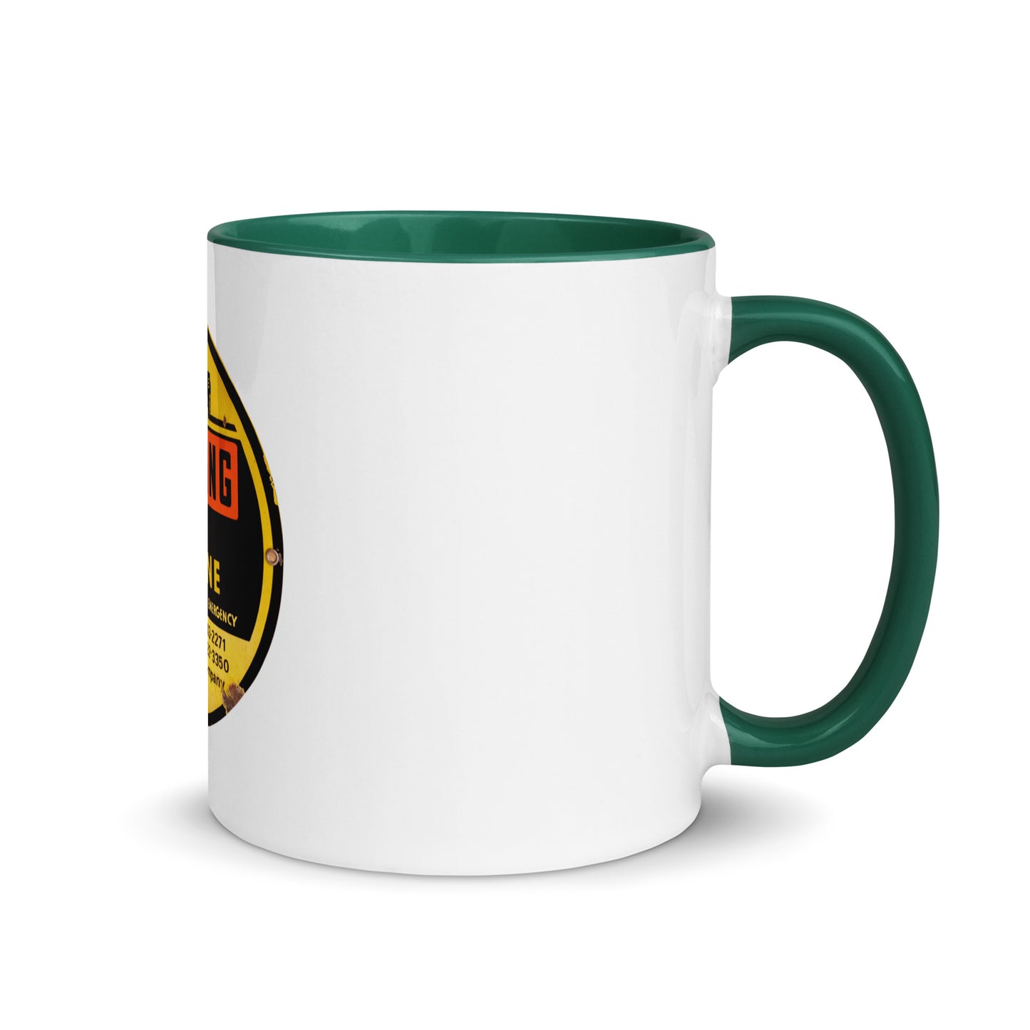 Retro Gas Warning Sign Tin Mug with Color Inside